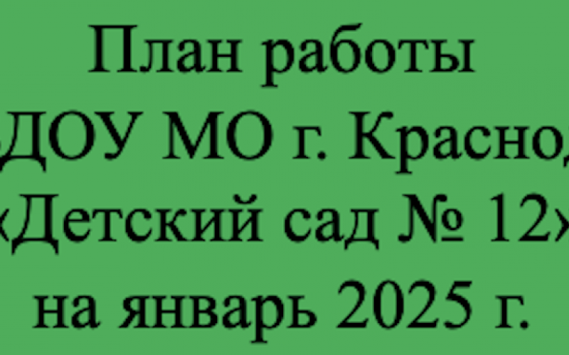 план январь 2025