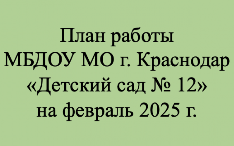 план на февраль 2025